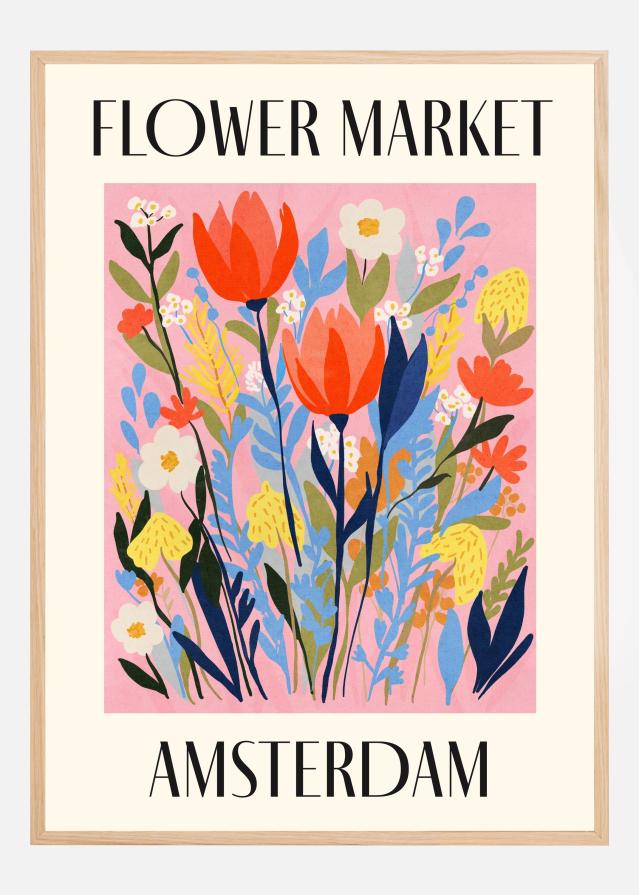 Flower Market Amsterdam Netherlands Plakát
