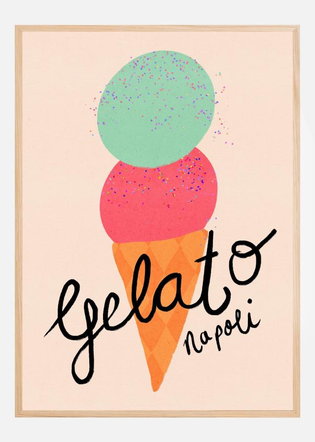 Gelato Napoli Ice Cream Typography Plakát