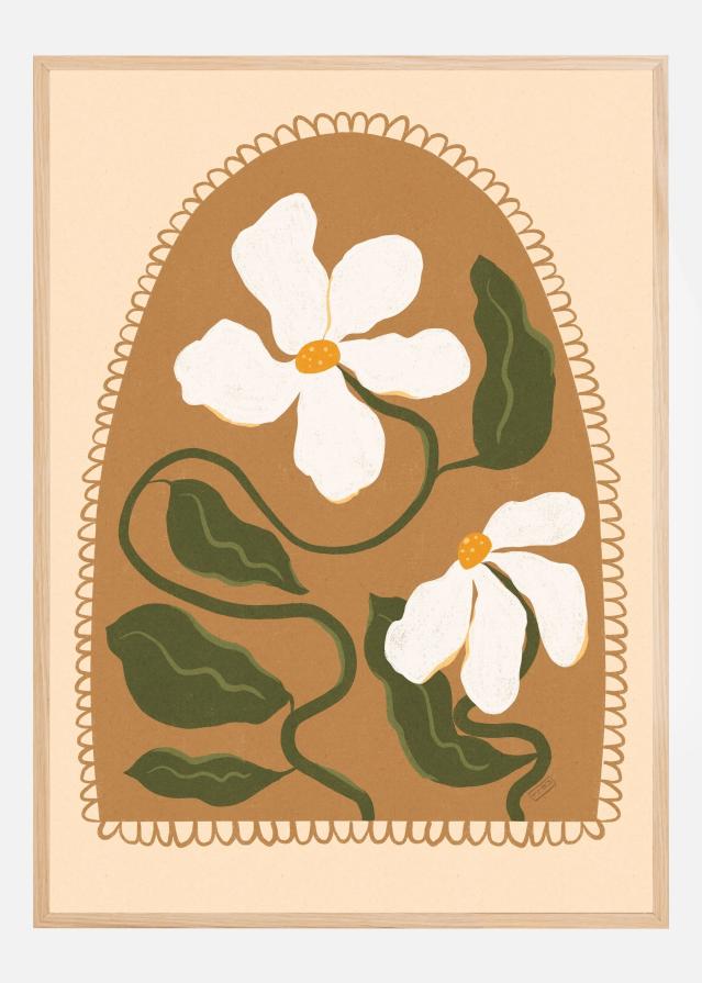 Greek Inspired Boho Flowers Plakát
