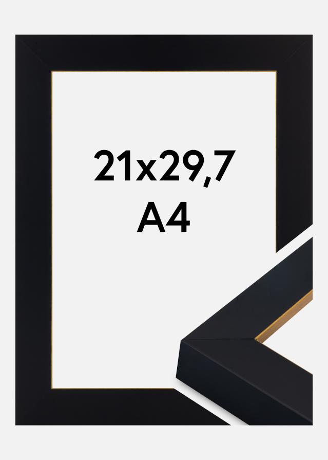Rám Sussex Akrylové sklo Černá/Zlatá 21x29,7 cm (A4)