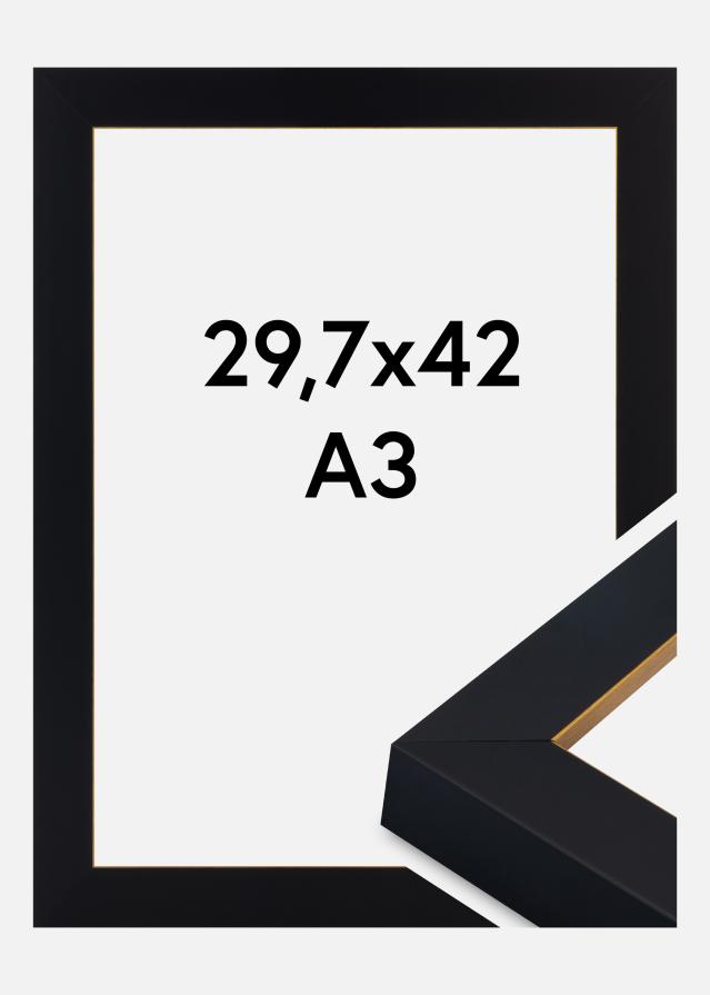 Rám Sussex Akrylové sklo Černá/Zlatá 29,7x42 cm (A3)