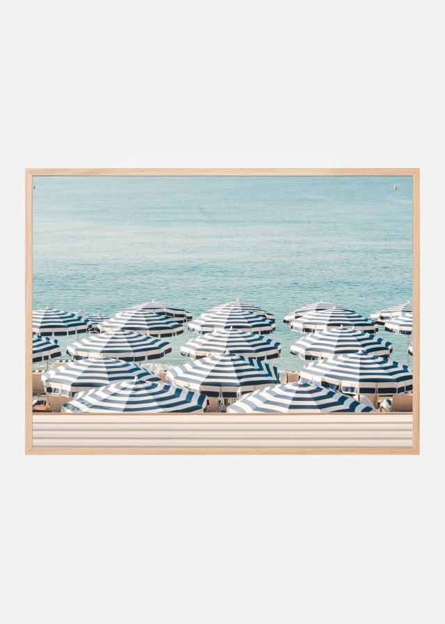 Striped Beach Umbrellas Plakát