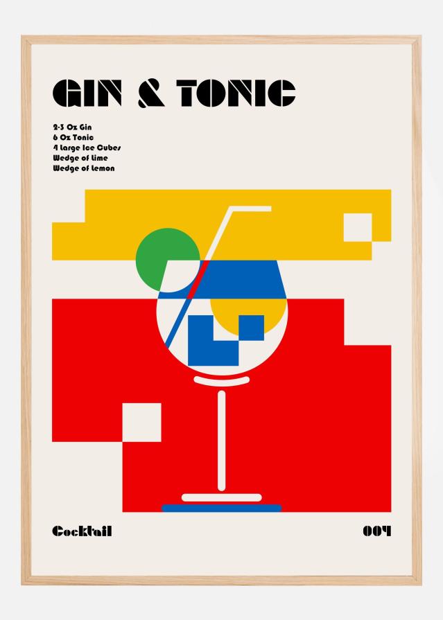 Gin a Tonic Bauhaus Cocktail Plakát