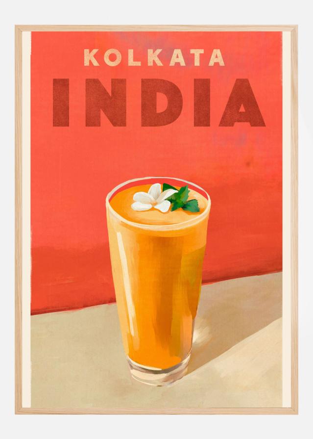 Travel Poster Cocktail Kolkata India Plakát