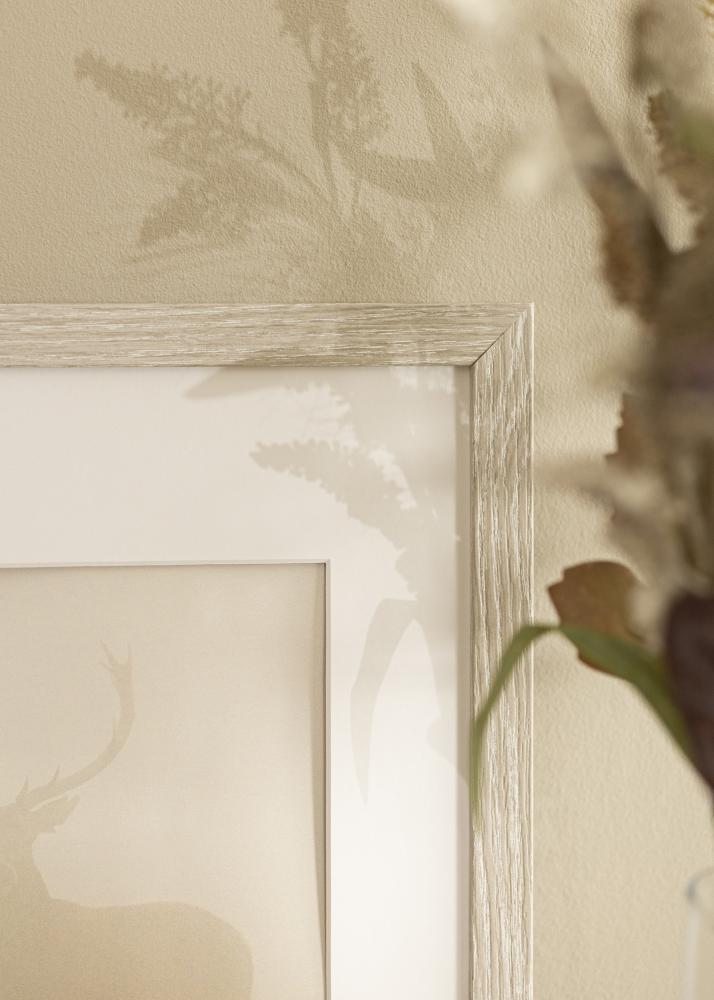 Rám Stilren světle šedý Dub 60x80 cm - Pasparty Bílý 20x28 inches