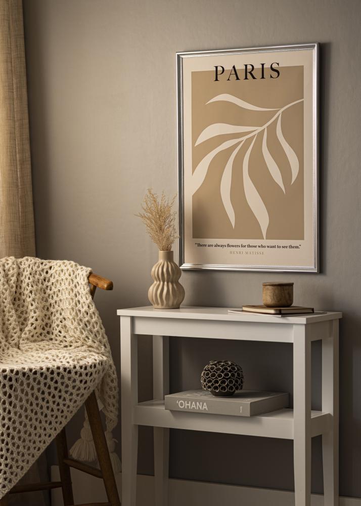 Rám Gala stříbro 50x70 cm - Pasparty Bílý 39x60 cm