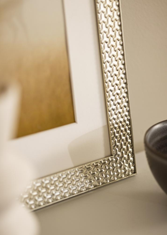 Rám Grace stříbro 30x40 cm - Pasparty Bílý 22x32 cm