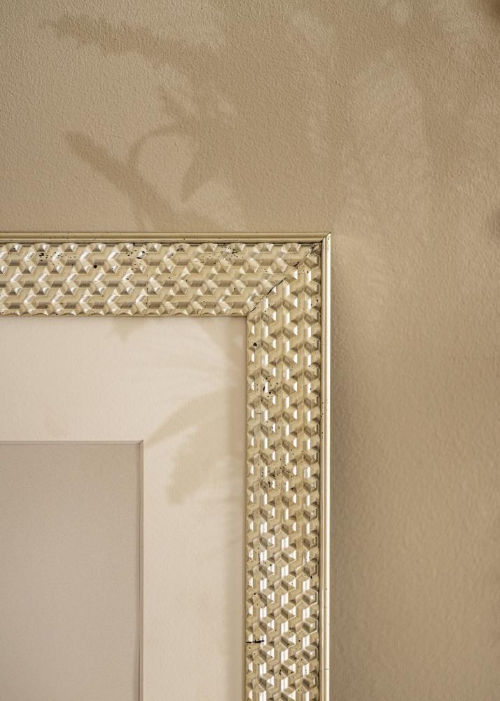 Rám Grace stříbro 30x40 cm - Pasparty Bílý 22x32 cm