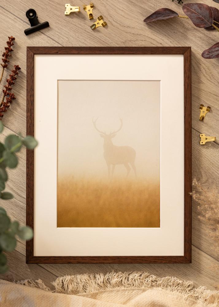 Rám Ares Teak 40x60 cm - Pasparty Bílý 25x50 cm