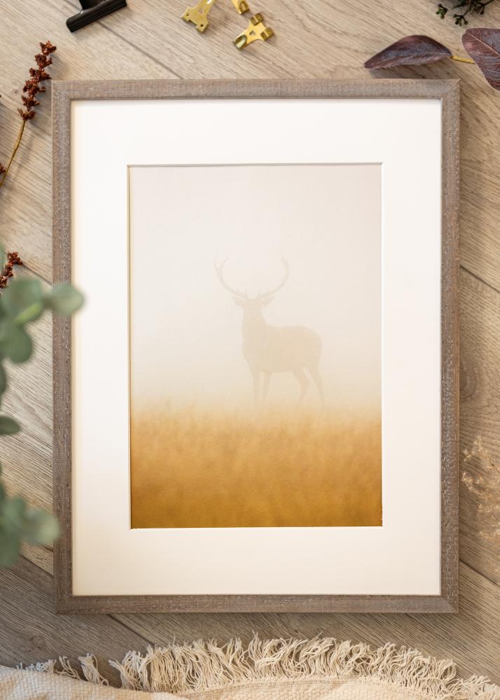 Rám Ares šedá 45x60 cm - Pasparty Bílý 12x18 inches