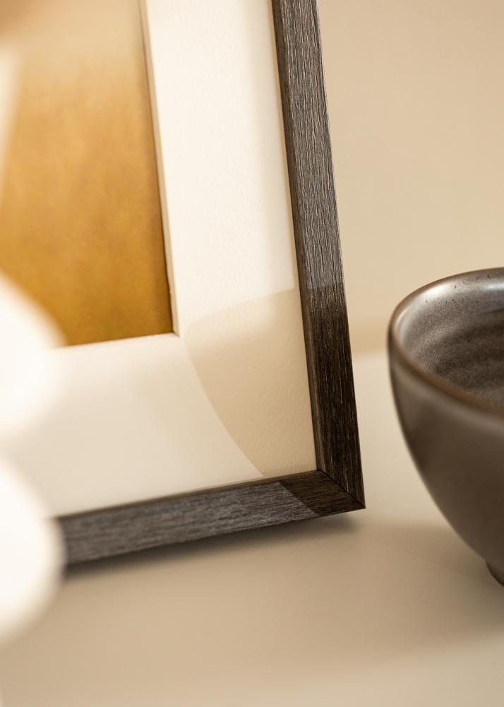 Rám Ares šedý Dub 45x60 cm - Pasparty Bílý B3 353x500 mm