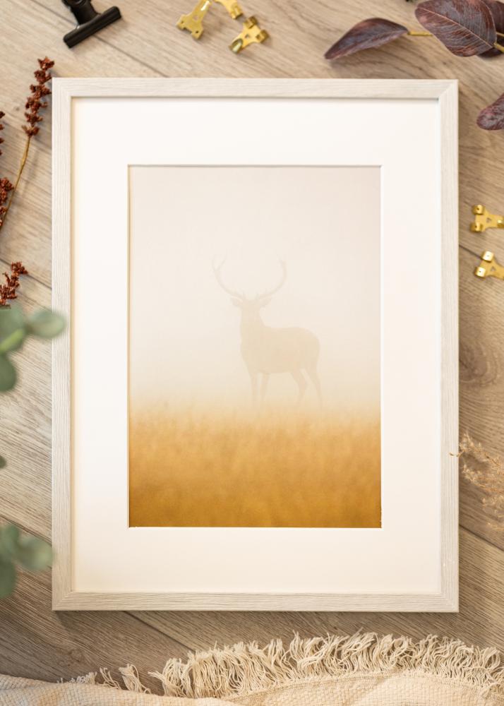 Rám Ares Bílý Dub 18x24 cm - Pasparty Bílý 13x17 cm