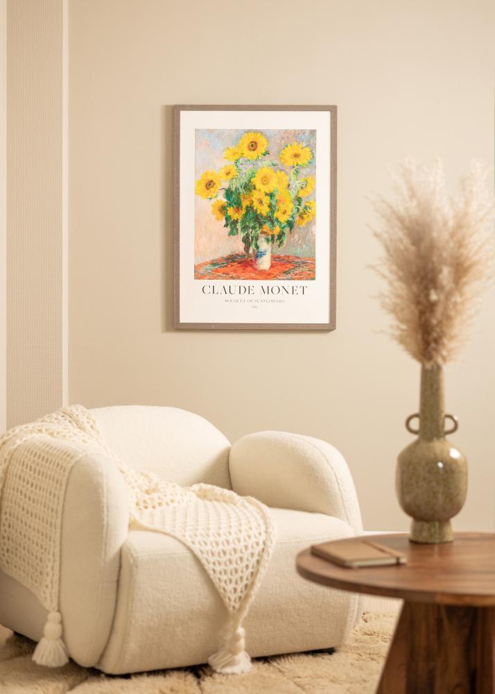 Rám Hermes šedá 60x80 cm - Pasparty Bílý 49,3x69,3 cm