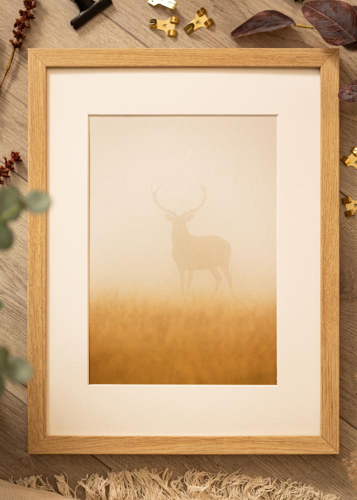 Rám Hermes Přírodní dub 70x90 cm - Pasparty Bílý 24x32 inches