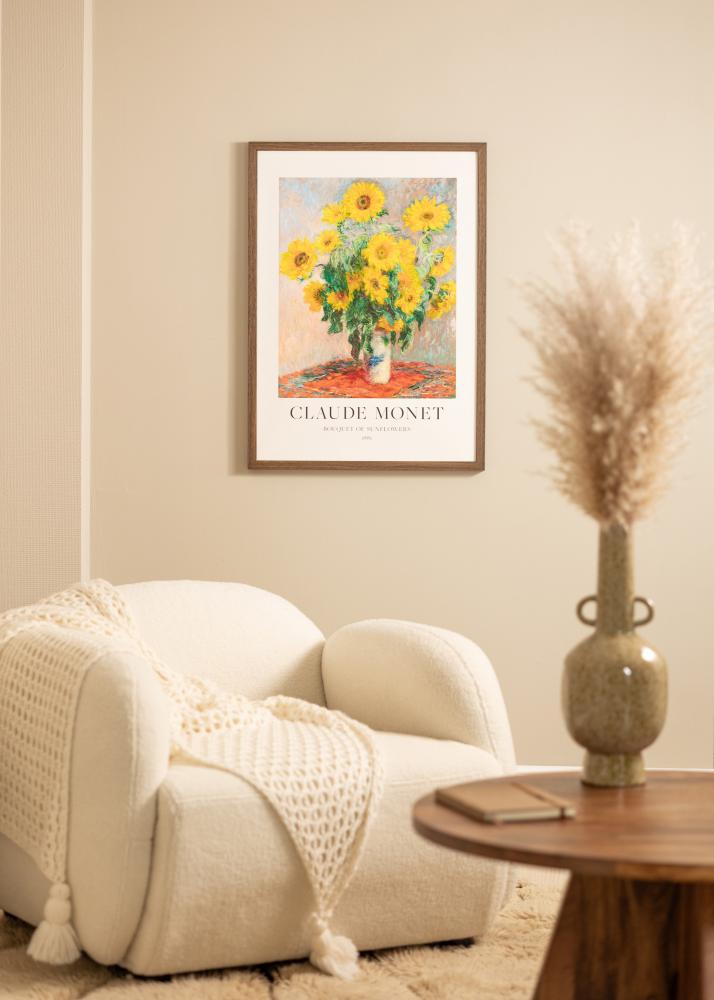 Rám Hermes vlašský ořech 70x90 cm - Pasparty Bílý 55x70 cm