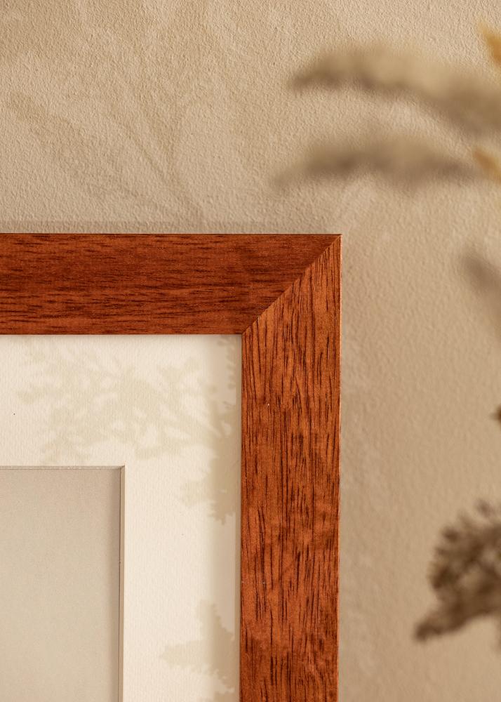 Rám Juno Třešeň 28x35 cm - Pasparty Bílý 20x25 cm