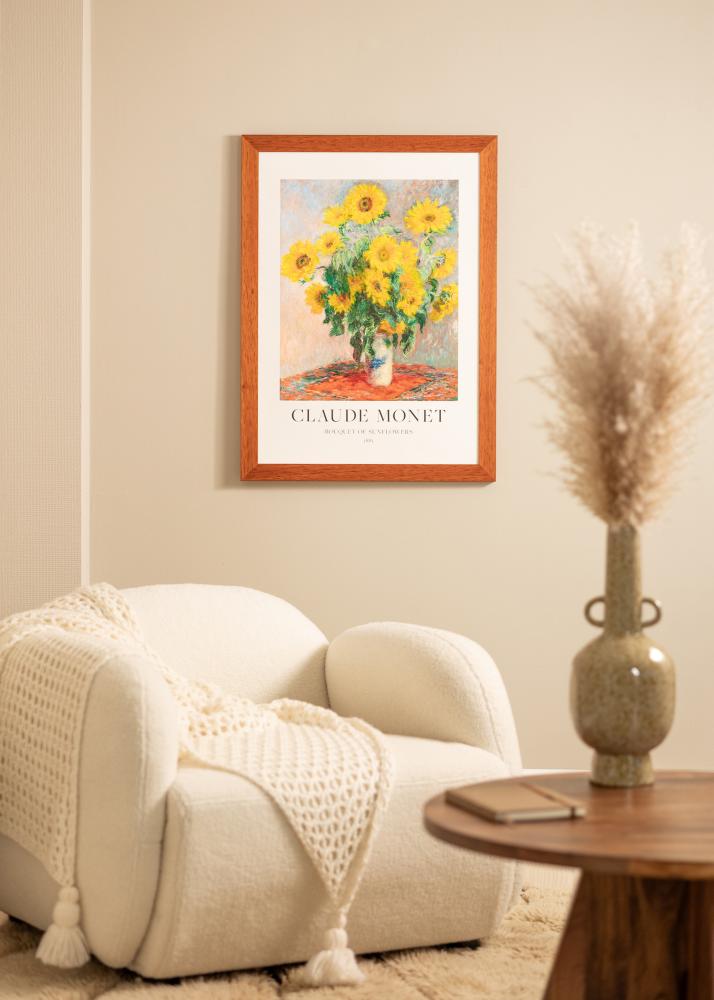 Rám Juno Třešeň 28x35 cm - Pasparty Bílý 20x25 cm