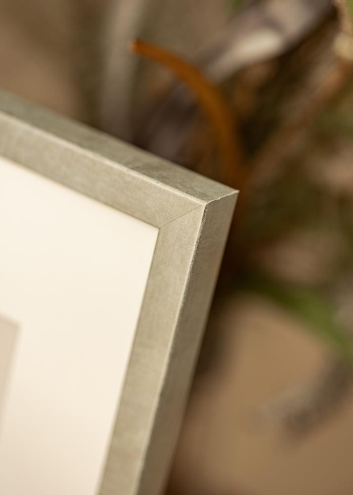 Rám Ares stříbro 24x30 cm - Pasparty Bílý 7x9 inches