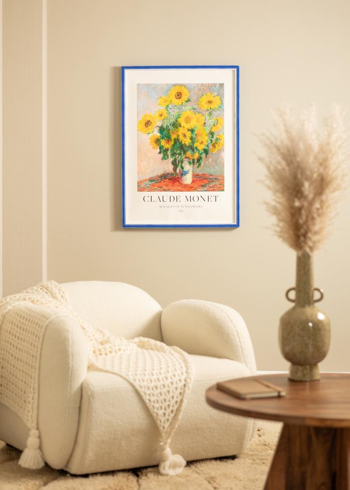 Rám Diana modrý 50x70 cm - Pasparty Bílý 40x60 cm