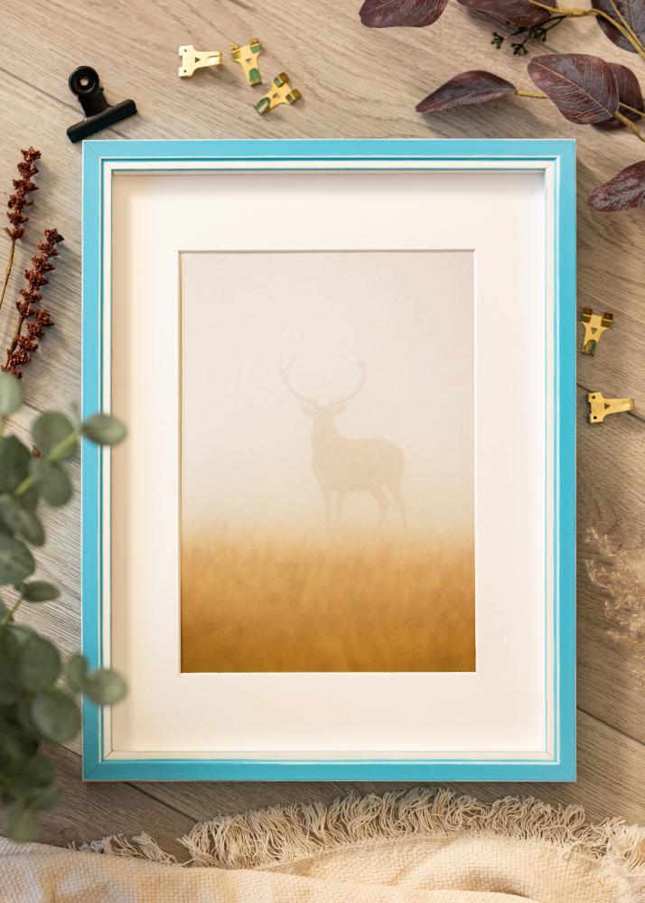 Rám Diana Světle modrá 30x40 cm - Pasparty Bílý 8x12 inches