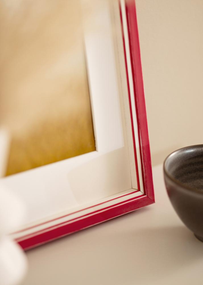 Rám Diana ČERVENÝ 45x60 cm - Pasparty Bílý 35x50 cm