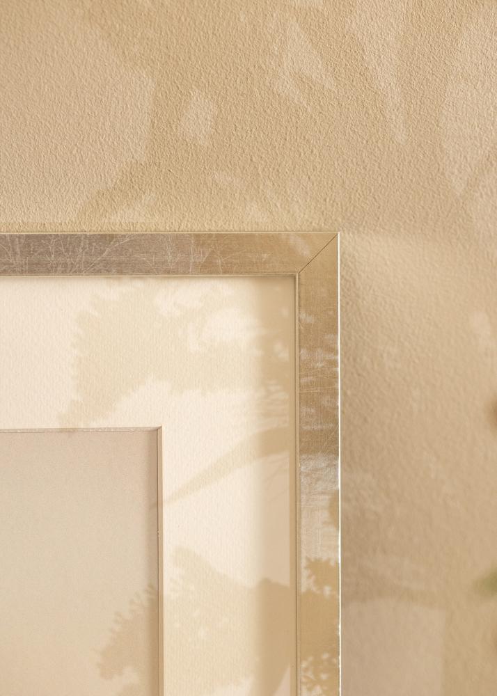 Rám Minerva stříbro 30x40 cm - Pasparty Bílý 20x28 cm