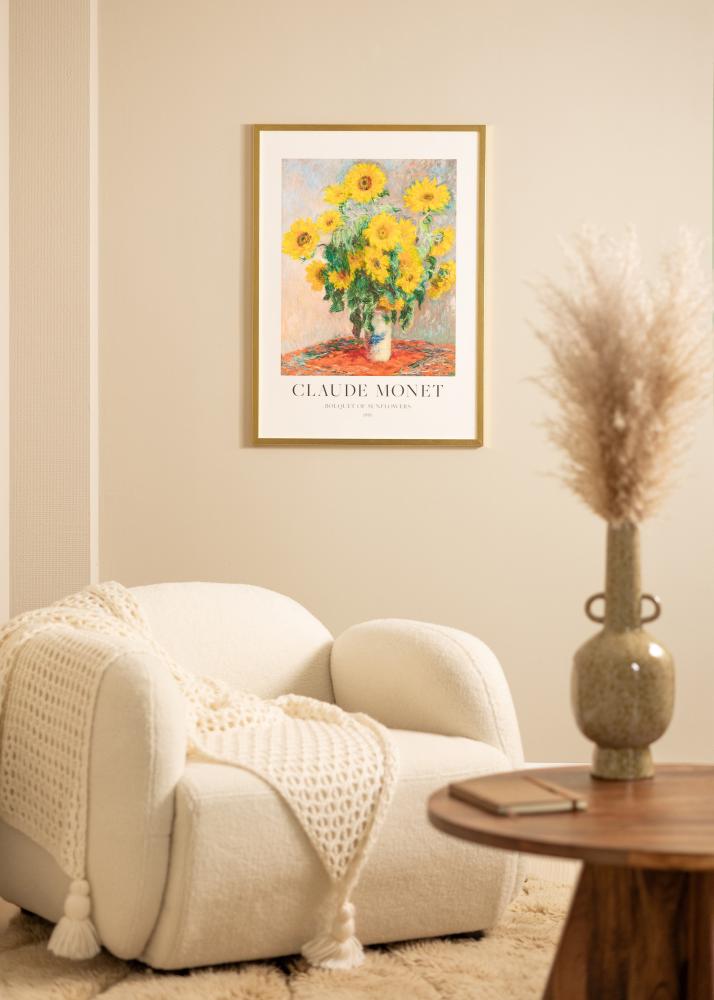 Rám Minerva zlato 45x60 cm - Pasparty Bílý 32x45 cm