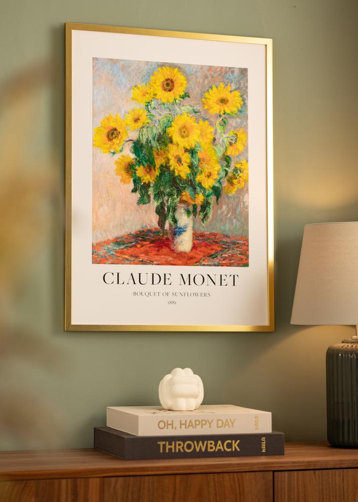 Rám Minerva zlato 45x60 cm - Pasparty Bílý 32x45 cm