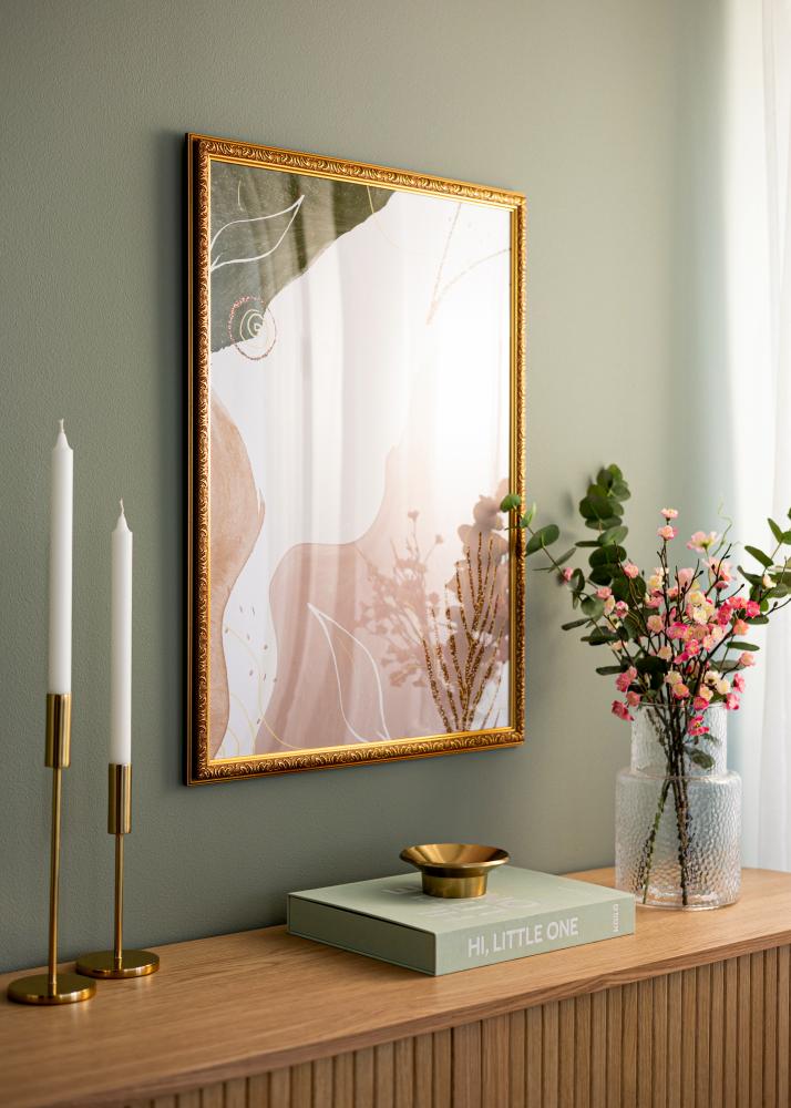 Rám Swirl zlato 50x70 cm - Pasparty Bílý 40x60 cm