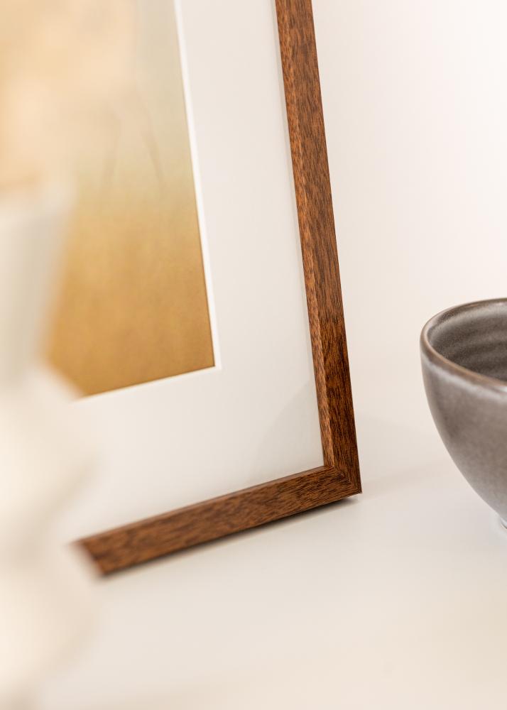 Rám Modern teplá hnědá 40x50 cm - Pasparty Bílý 30x40 cm