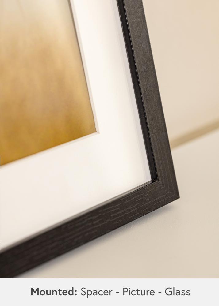 BGA Rám krabice černý 30x40 cm - Pasparty Bílý 21x29,7 cm