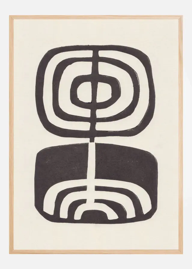 Modern Plant / Lino Print Plakát