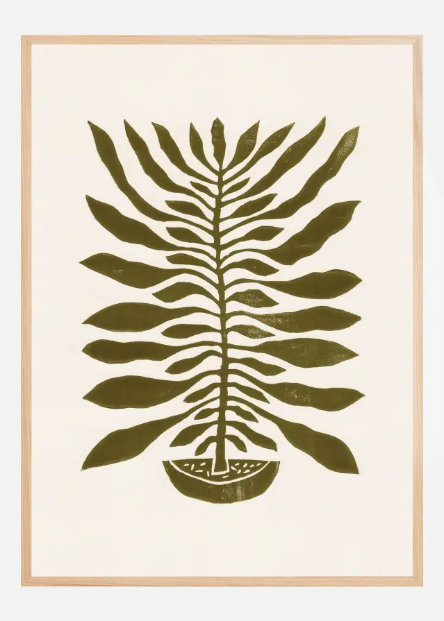 ne Hundred-Leaved Plant #22 / Lino Print Plakát