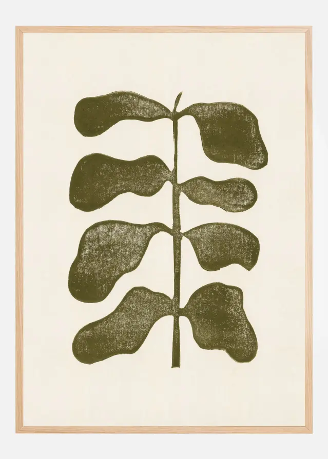 Linocut Plant Plakát
