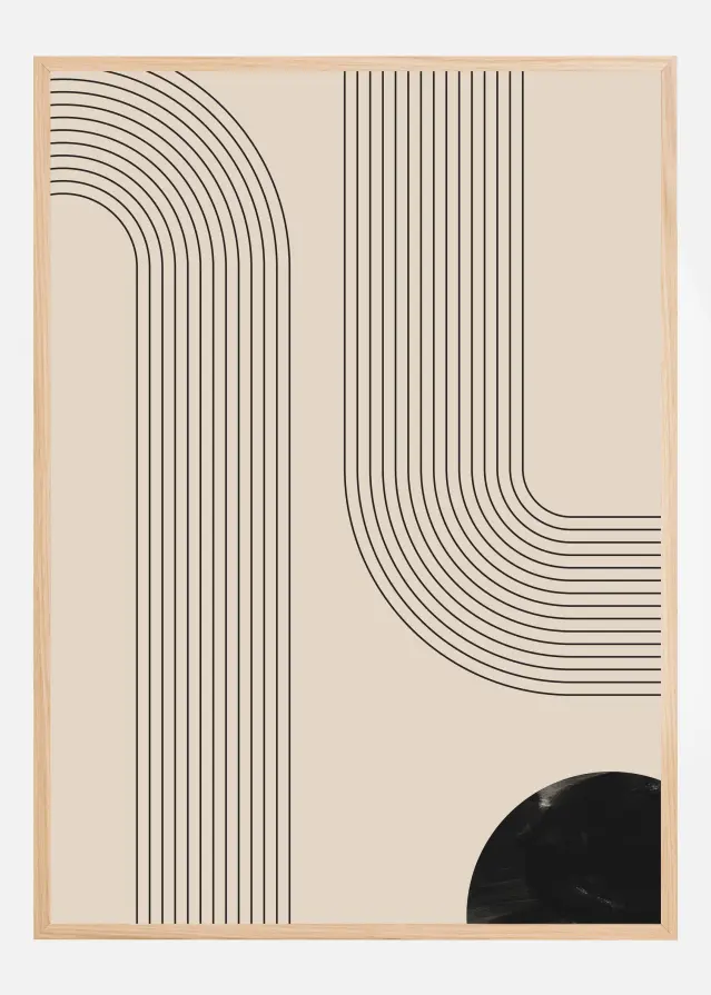 Black Minimal Line Art Plakát