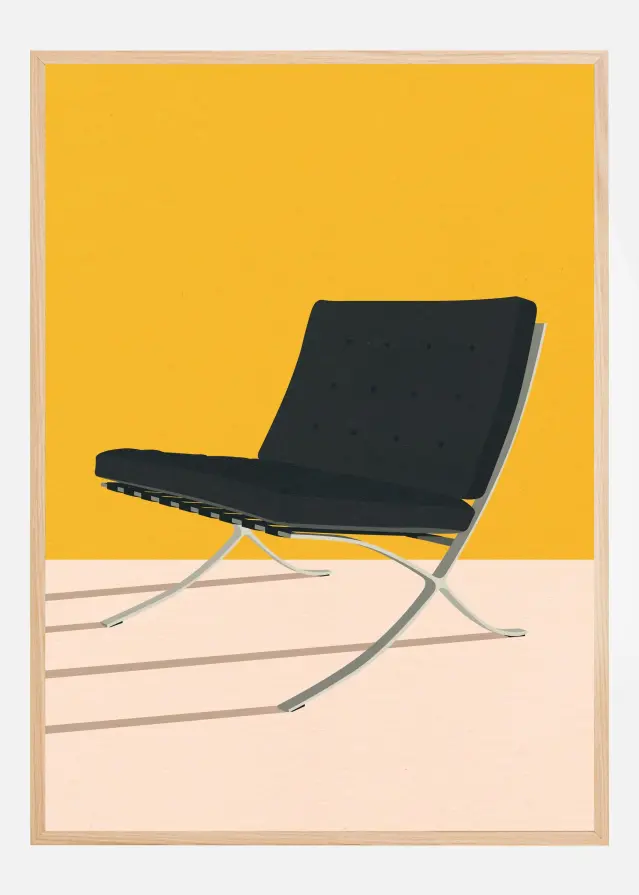 Barcelona Chair By Mies Van Der Rohe Plakát