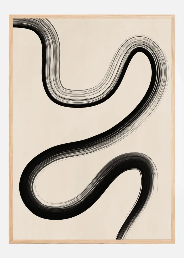 Black Brush Stroke Art Plakát