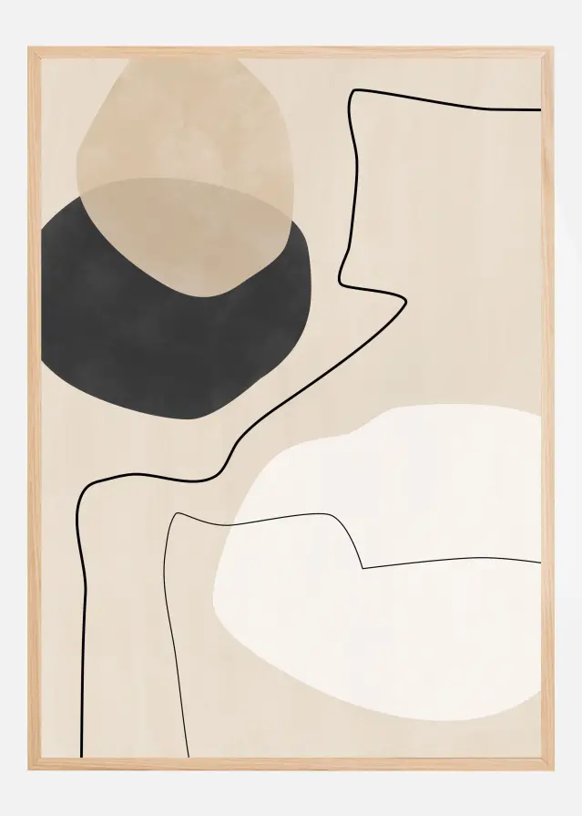 Organic Shapes a Lines Painting Plakát