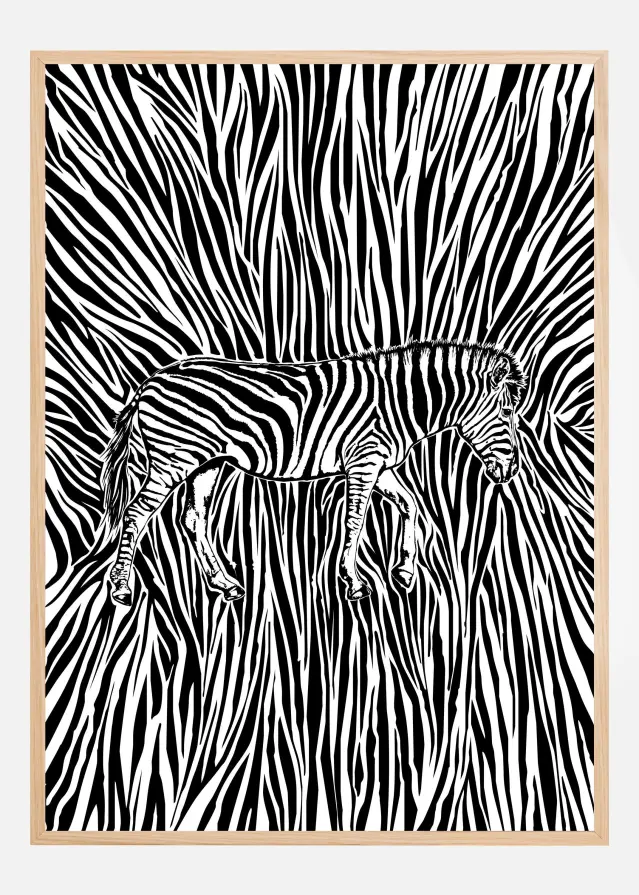 African Zebra striped camouflage Plakát