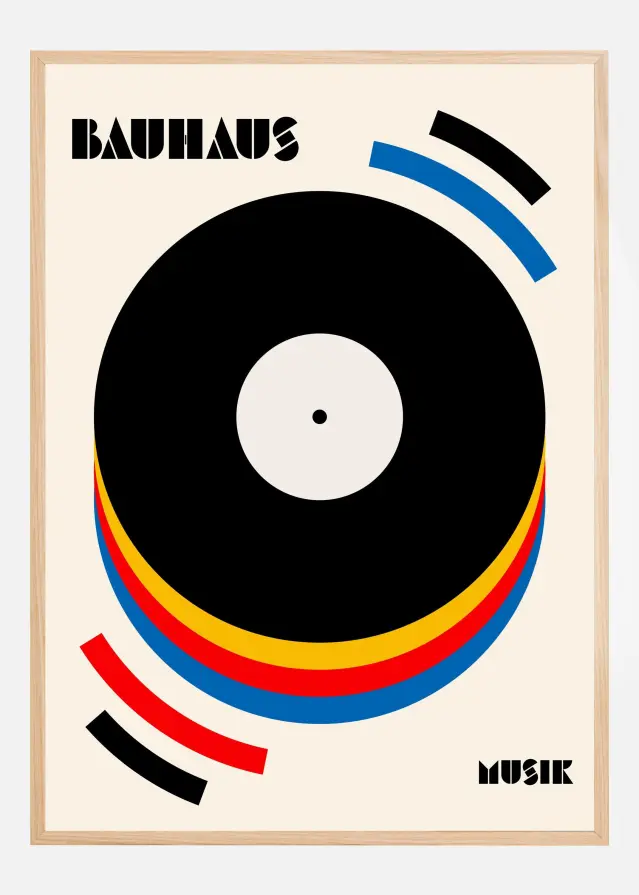 Bauhaus Musik Retro Illustration Plakát
