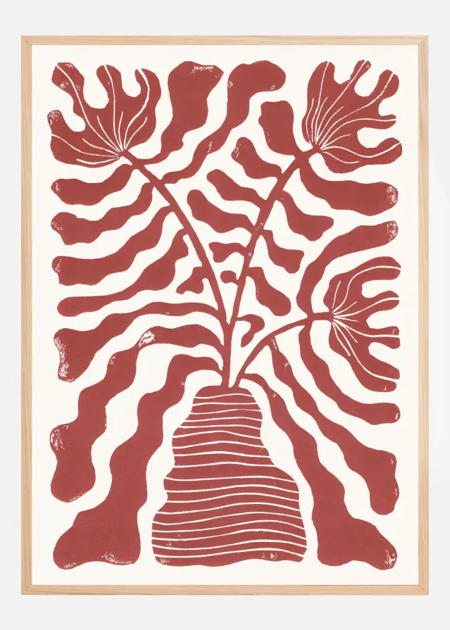 Red Flowers In a Vase Plakát