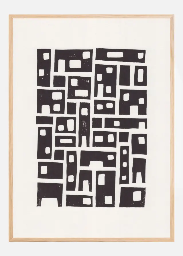 City / Lino Print Plakát