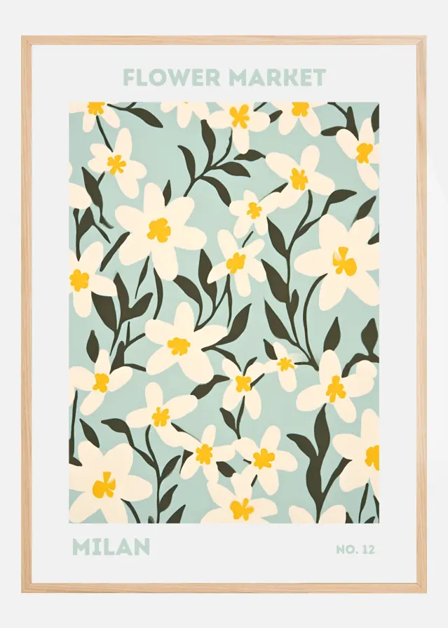 Flower Market Milan Plakát