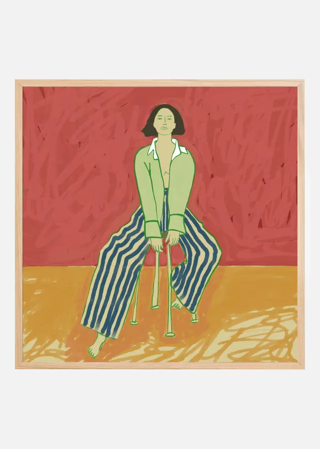 Woman on stool Plakát