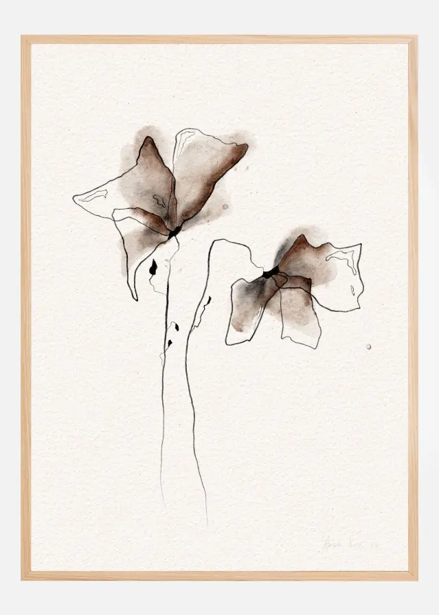 FUNKY FLOWERS digital watercolor painting Plakát