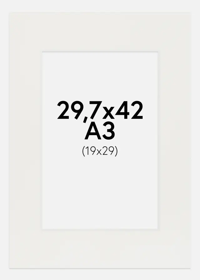 Pasparta Bílá 3 mm Bílý stred 29,7x42 cm (19x29)