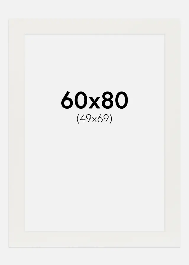 Pasparta Bílá 3 mm Bílý stred 60x80 cm (49x69)