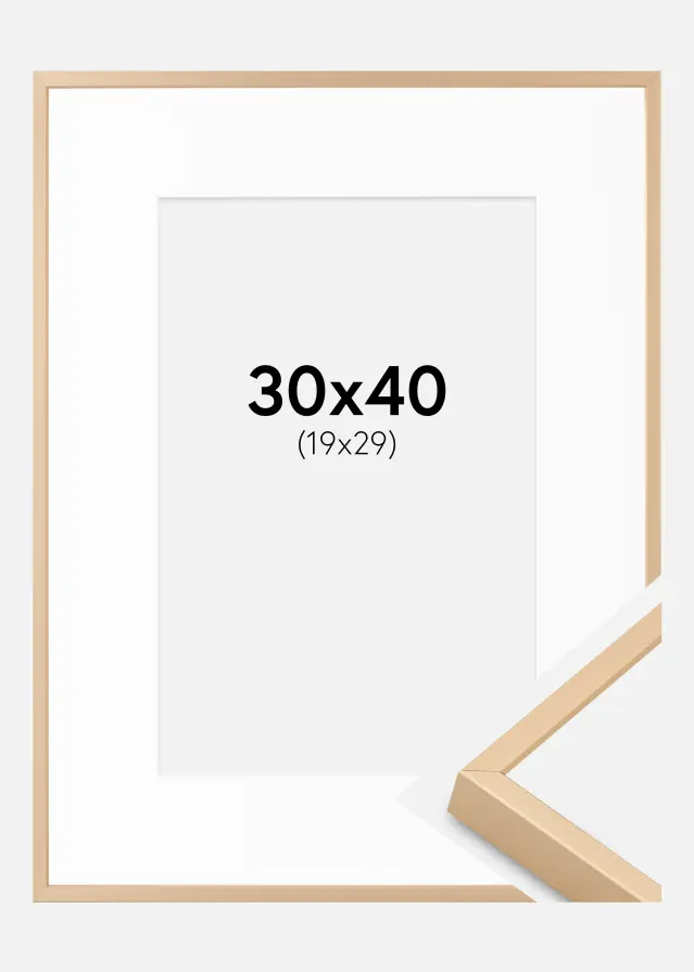 Hliníkový rám Mosaz 30x40 cm - Pasparty Bílý 20x30 cm