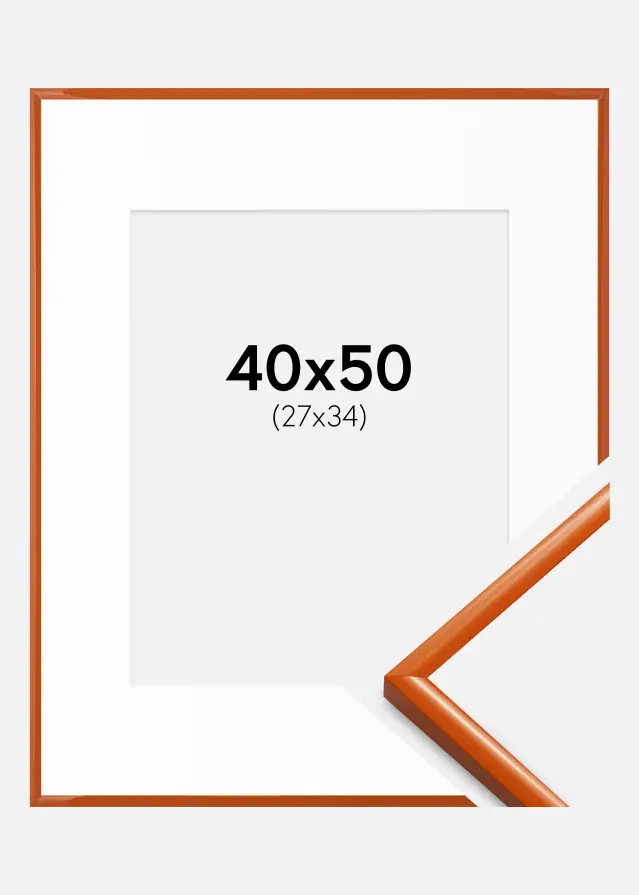 Rám New Lifestyle pomerančový 40x50 cm - Pasparty Bílý 28x35 cm