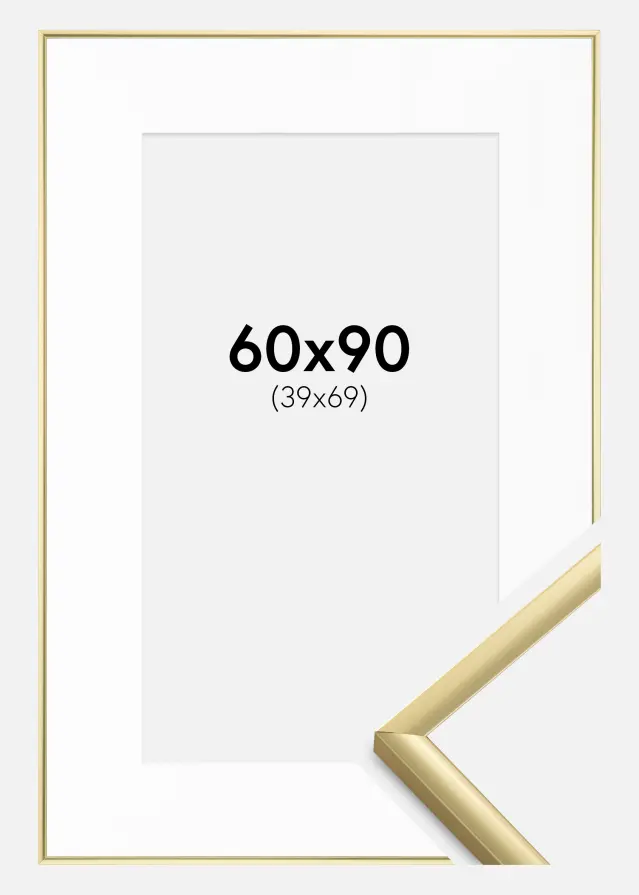 Rám New Lifestyle Zlatá 60x90 cm - Pasparta Bílá 40x70 cm